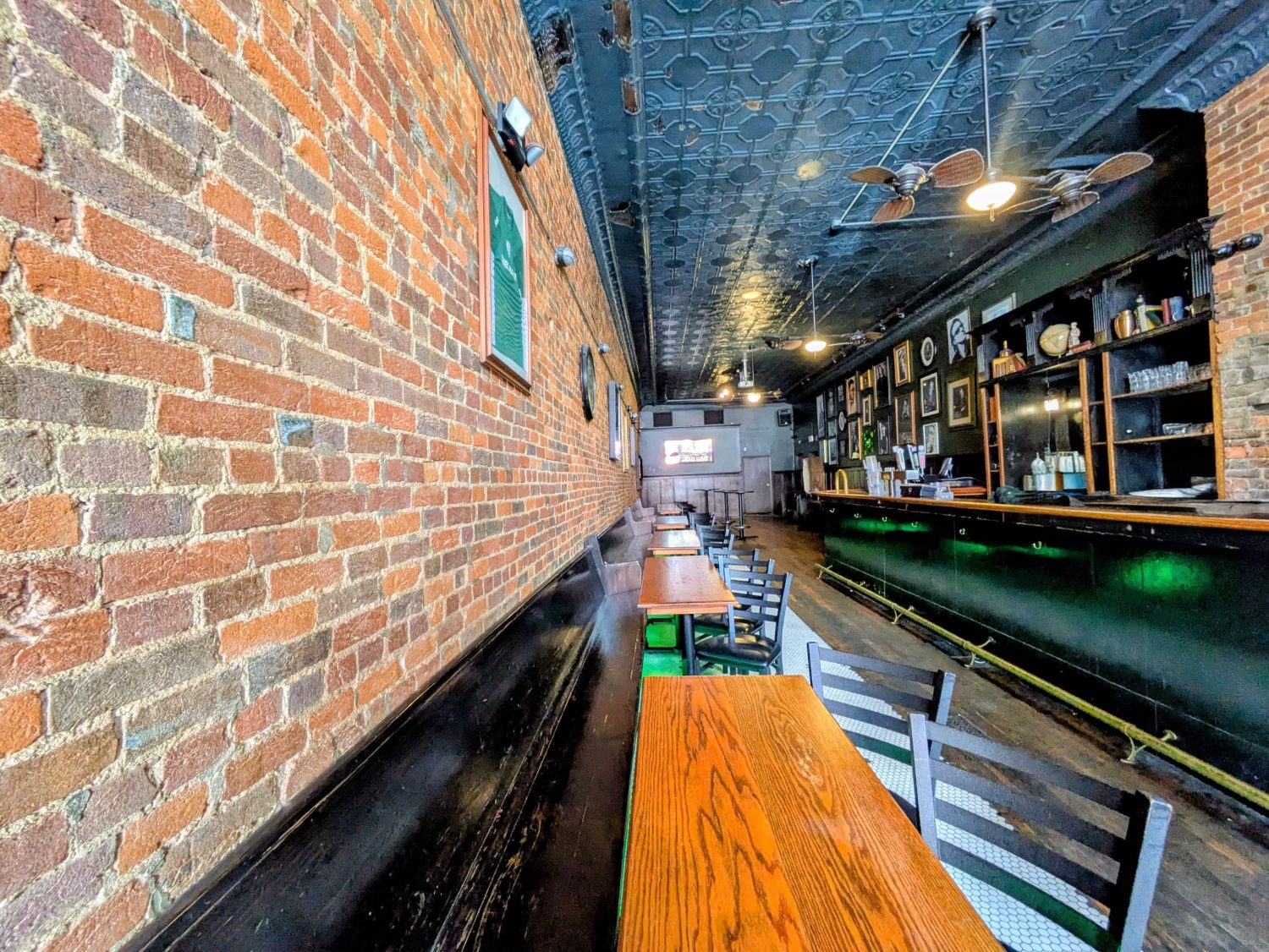 The long brick hall at Finnegan's Wake