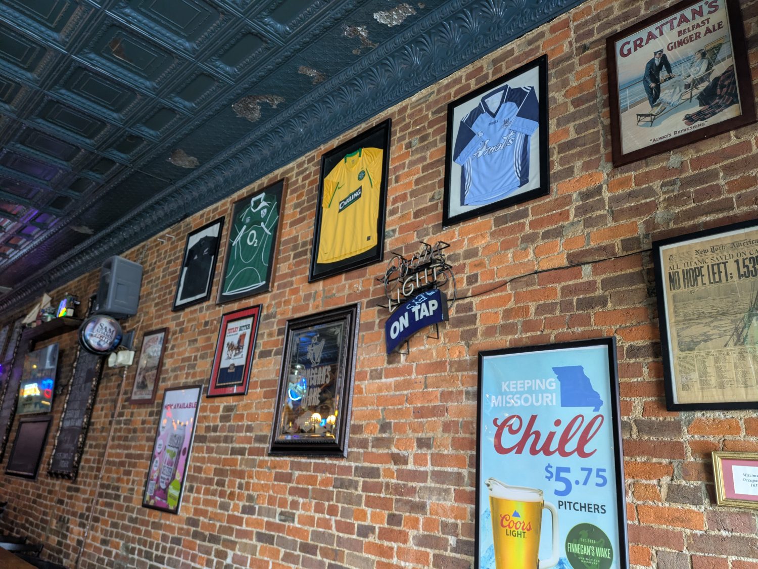 The back room — pool, darts and neon