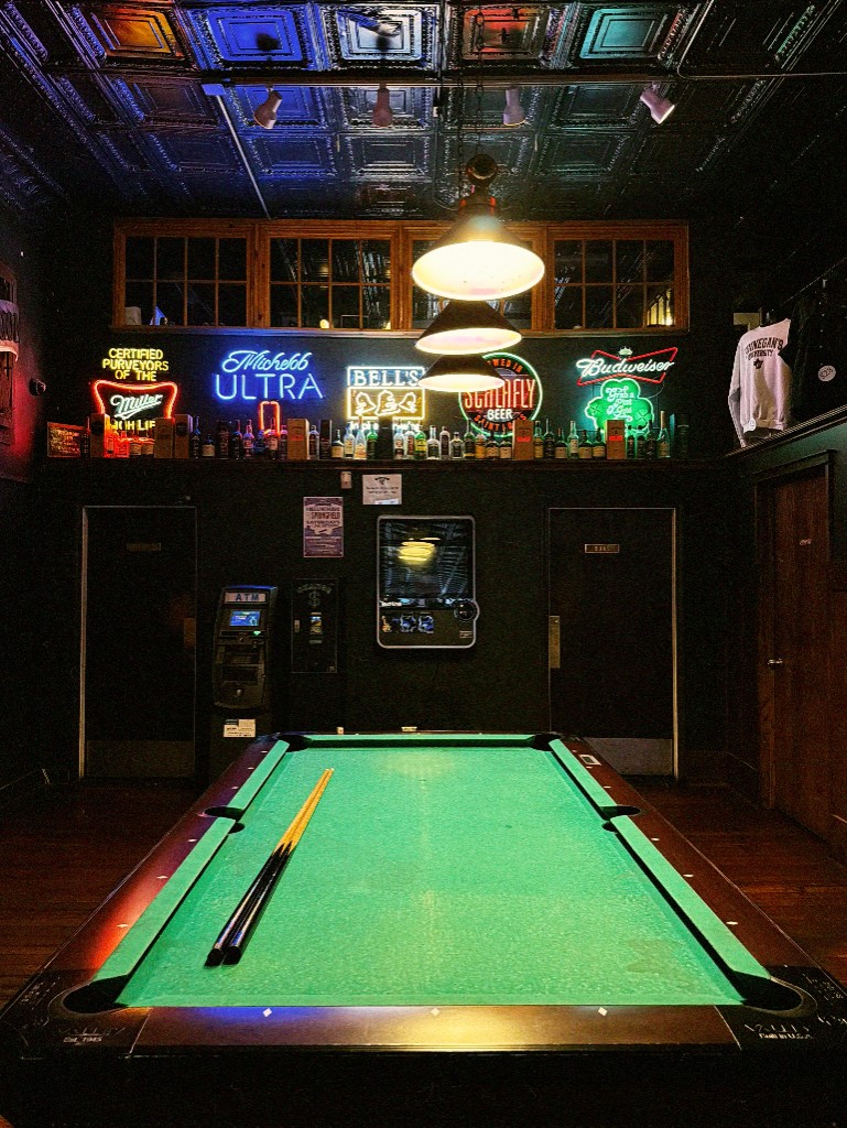 Pool table in the back room
