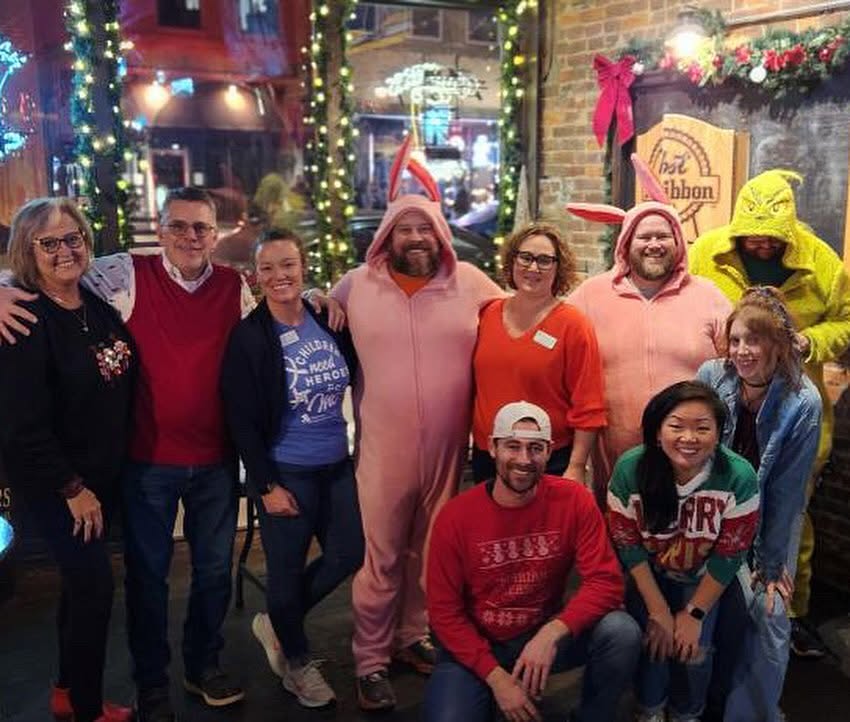 Group in holiday costumes at a Finnsmas event