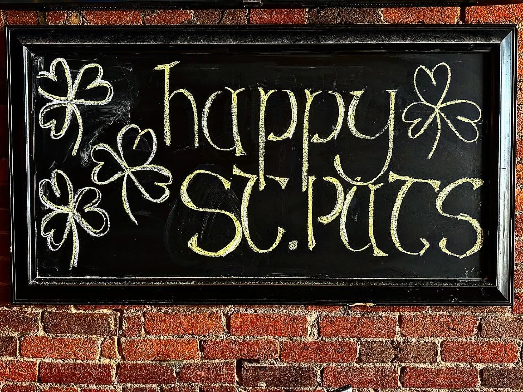 Happy St. Pats chalkboard sign