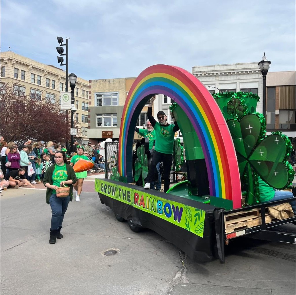 St. Patrick's Day parade float downtown