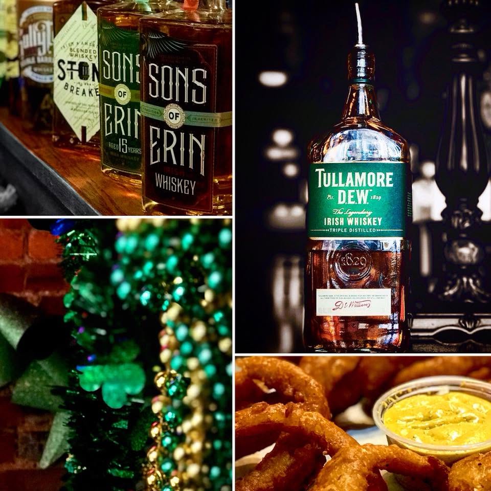 Irish whiskey and St. Patrick's Day decor